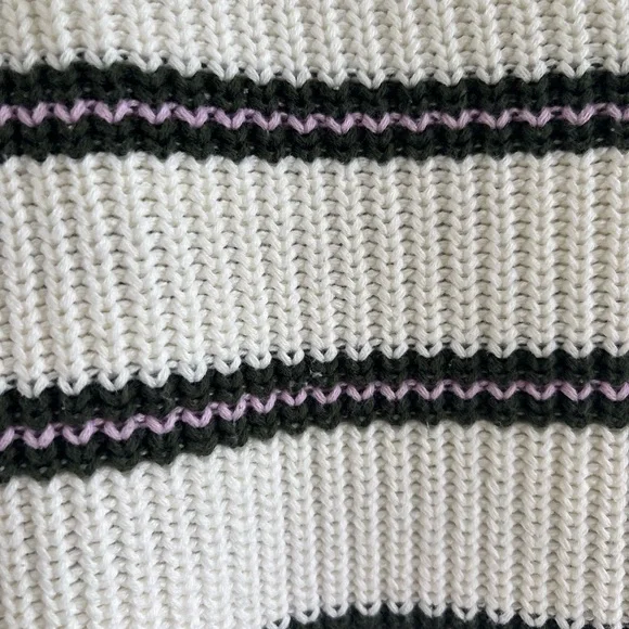 Lands' End Drifter V-Neck Striped Sweater Women’s Size Medium - Picture 6 of 11